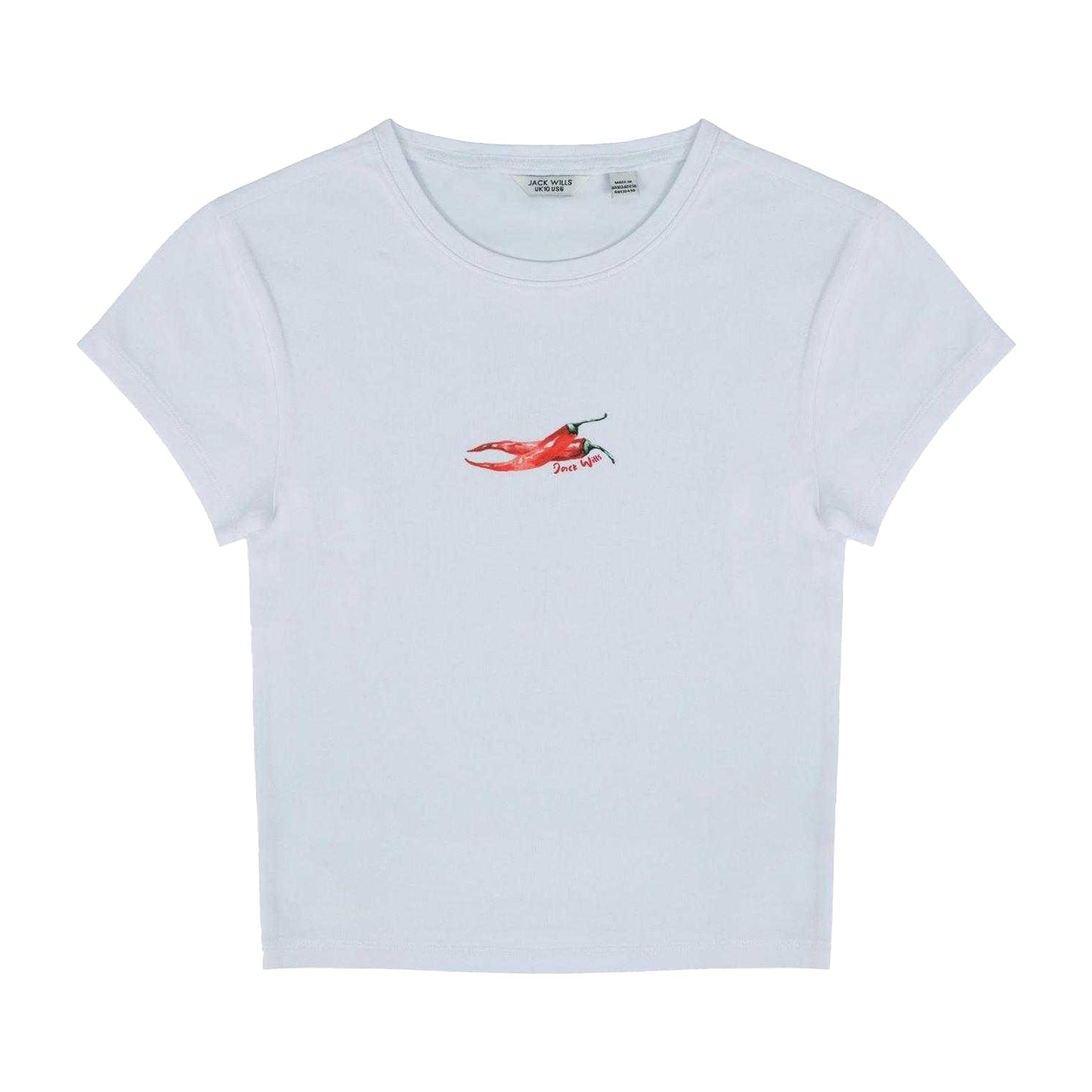 Chili Pepper - Front - Jack Wills Womens-Ladies Chili Pepper Fitted Crop Top