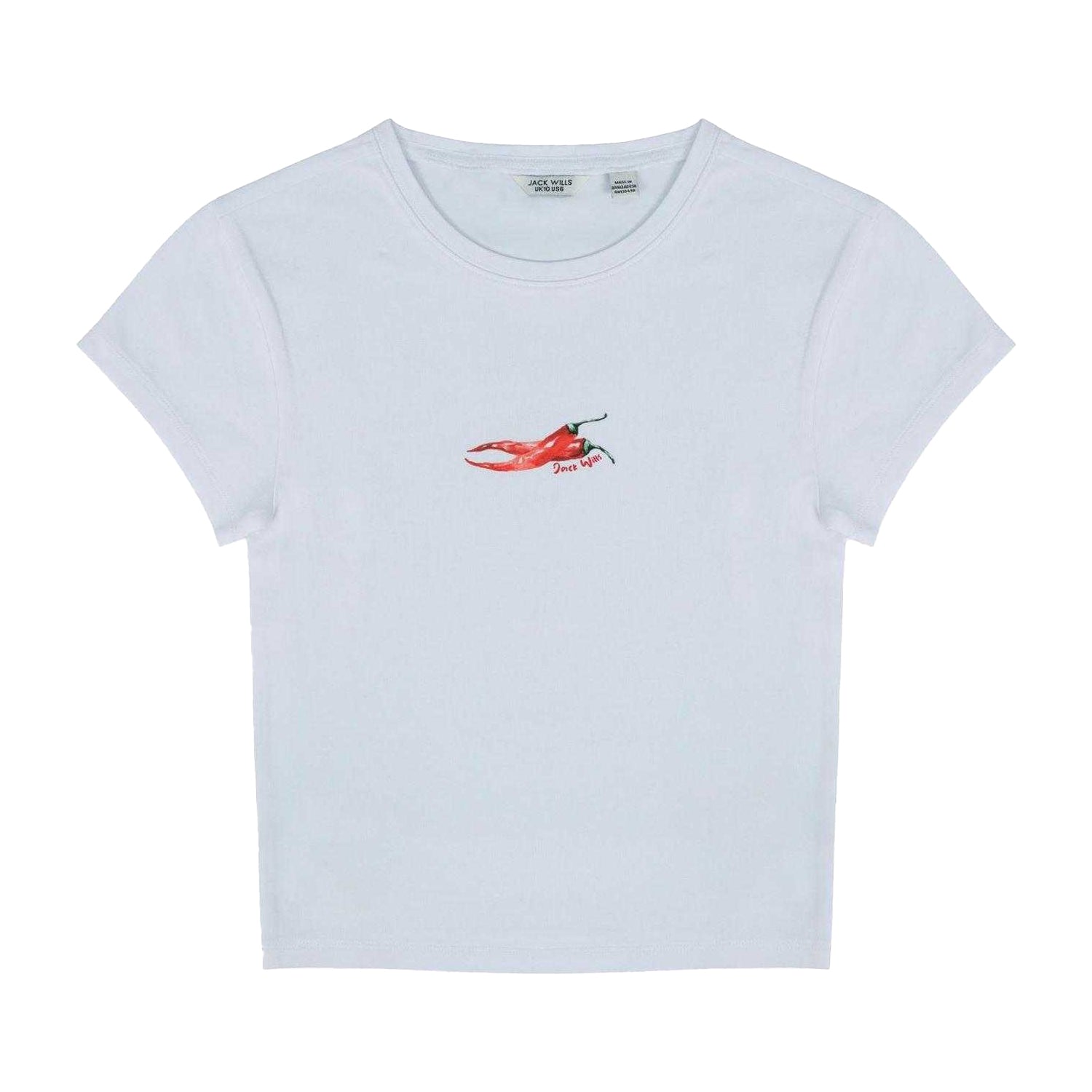 Chili Pepper - Front - Jack Wills Womens-Ladies Chili Pepper Fitted Crop Top