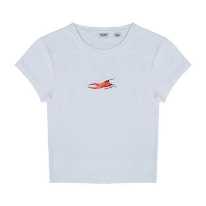 Chili Pepper - Front - Jack Wills Womens-Ladies Chili Pepper Fitted Crop Top