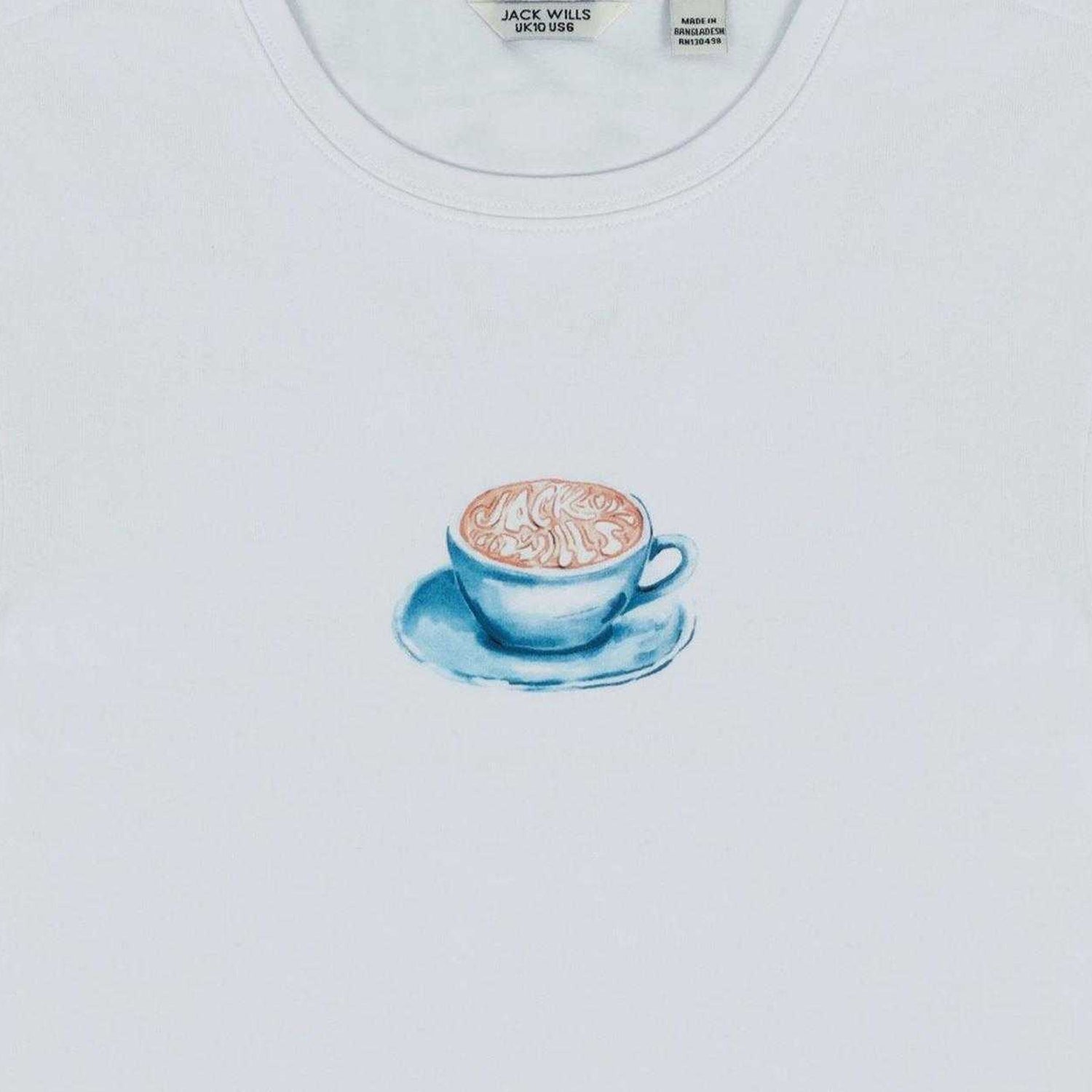 Coffee - Side - Jack Wills Womens-Ladies Coffee Cup Fitted Crop Top