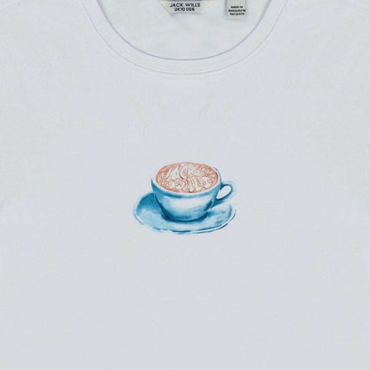 Coffee - Side - Jack Wills Womens-Ladies Coffee Cup Fitted Crop Top