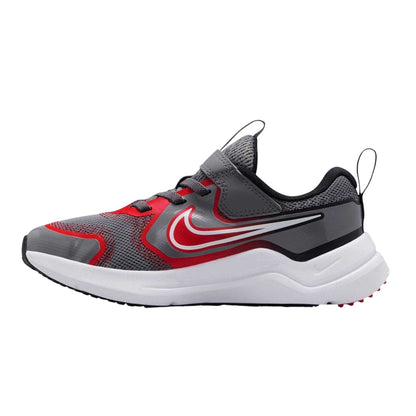 Grey-Red - Side - Nike Childrens-Kids Downshifter 12 Trainers
