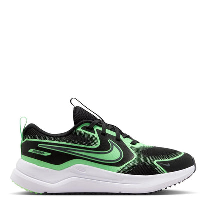 Black-Green - Front - Nike Childrens-Kids Downshifter 12 Trainers