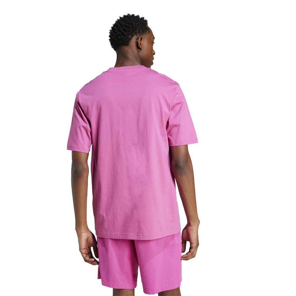 Fuchsia - Back - Adidas Mens Logo Cotton T-Shirt