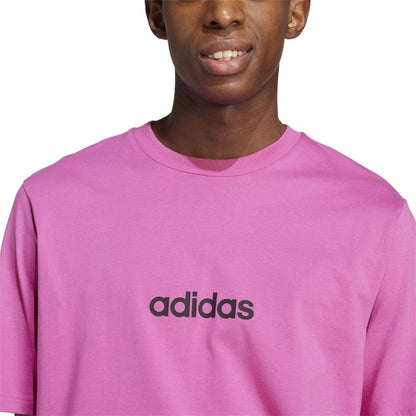 Fuchsia - Side - Adidas Mens Logo Cotton T-Shirt