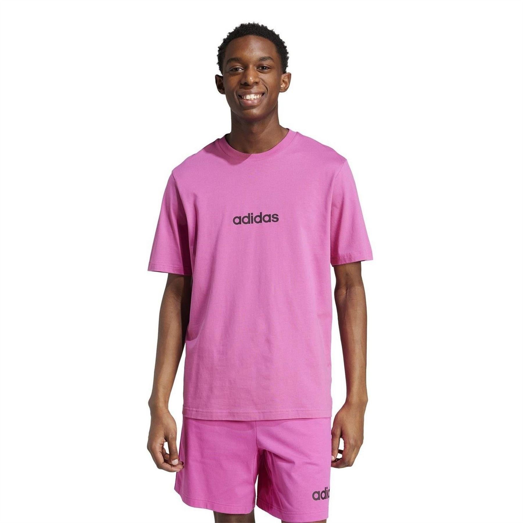 Fuchsia - Lifestyle - Adidas Mens Logo Cotton T-Shirt
