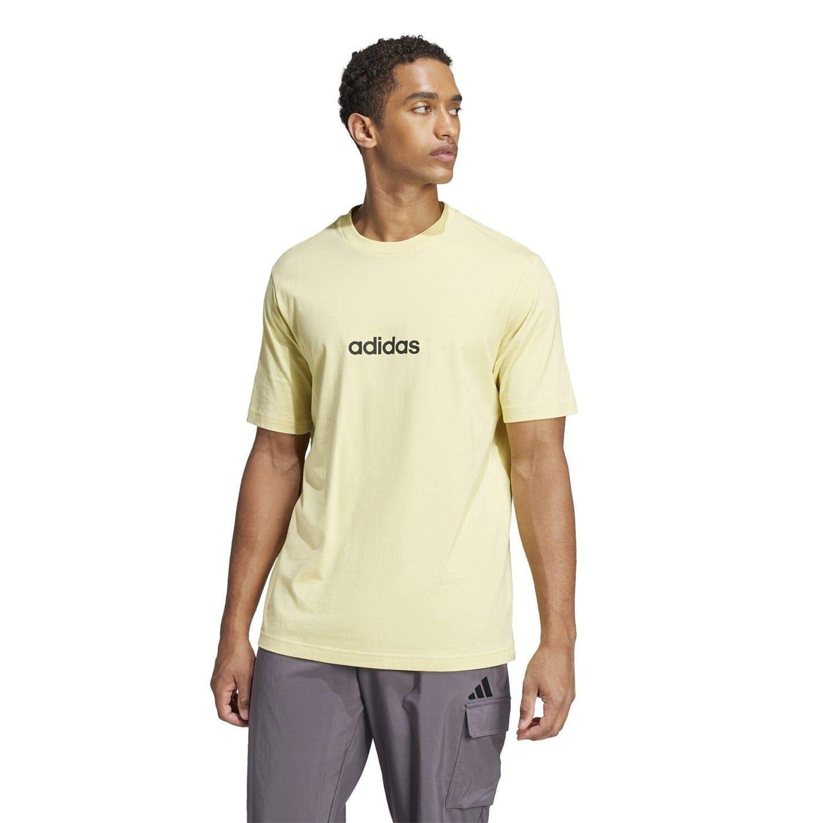 Yellow - Lifestyle - Adidas Mens Logo Cotton T-Shirt
