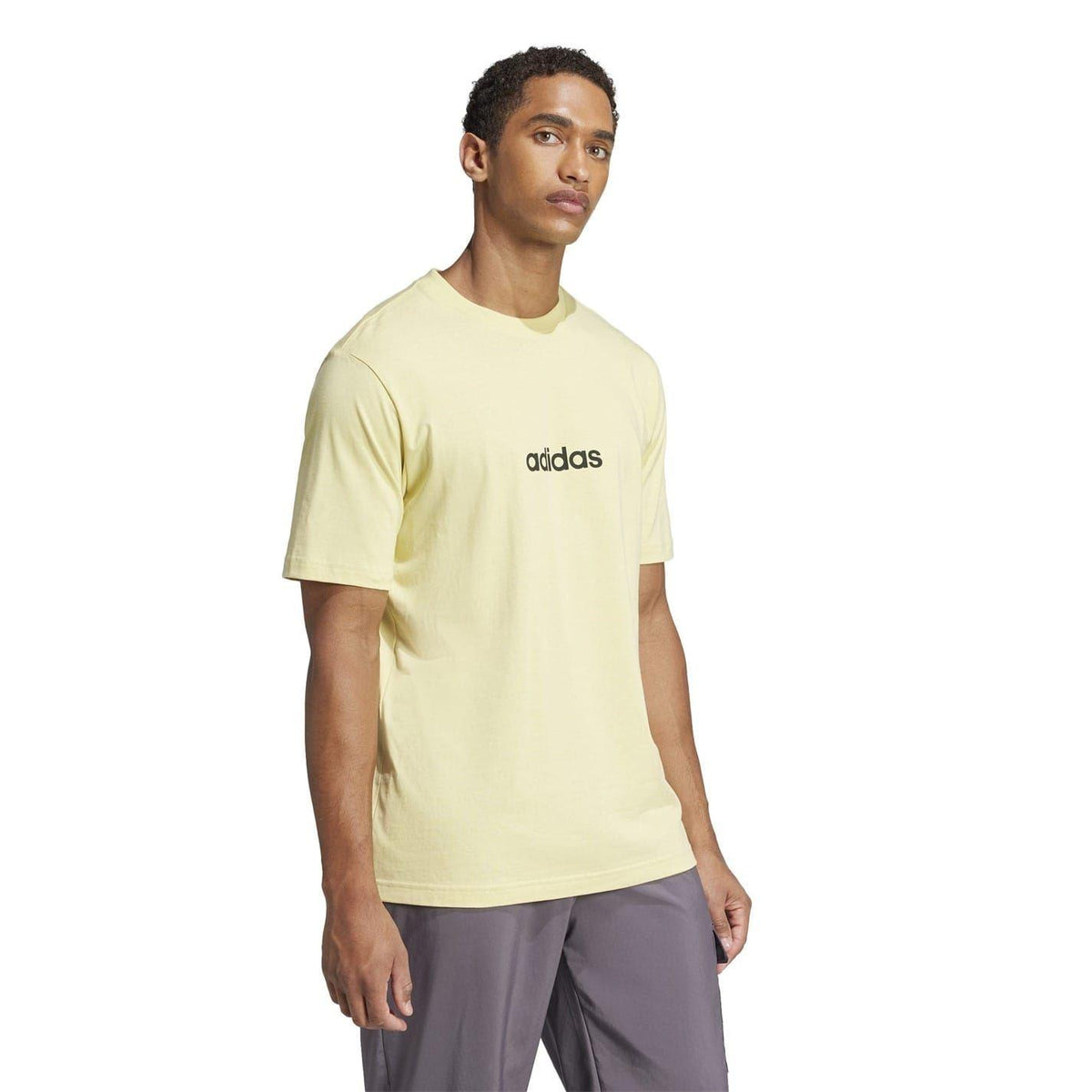 Yellow - Pack Shot - Adidas Mens Logo Cotton T-Shirt