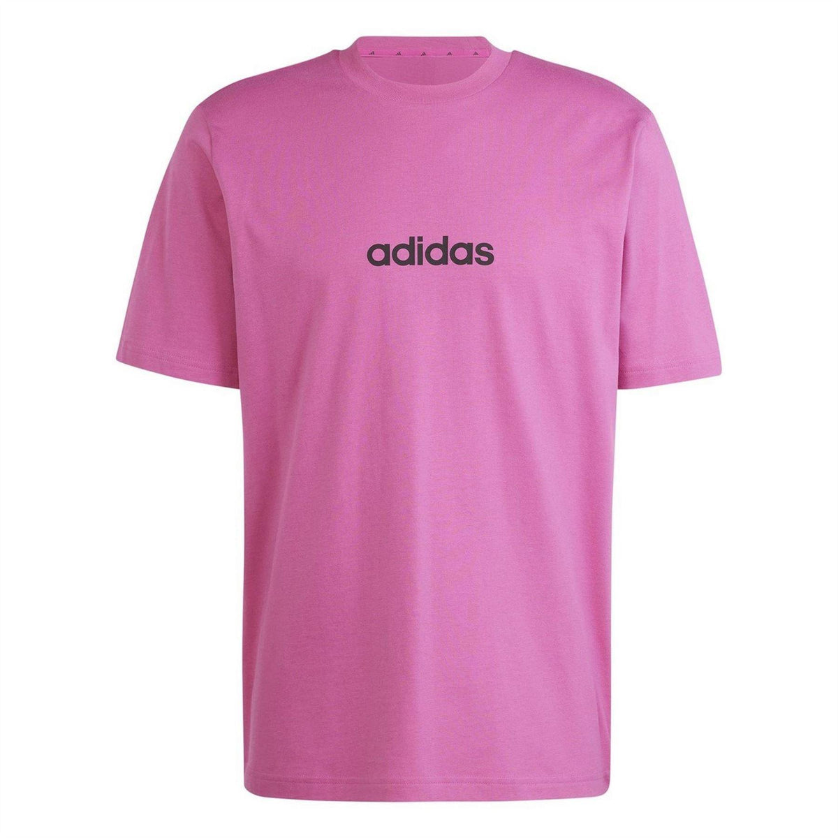 Fuchsia - Front - Adidas Mens Logo Cotton T-Shirt