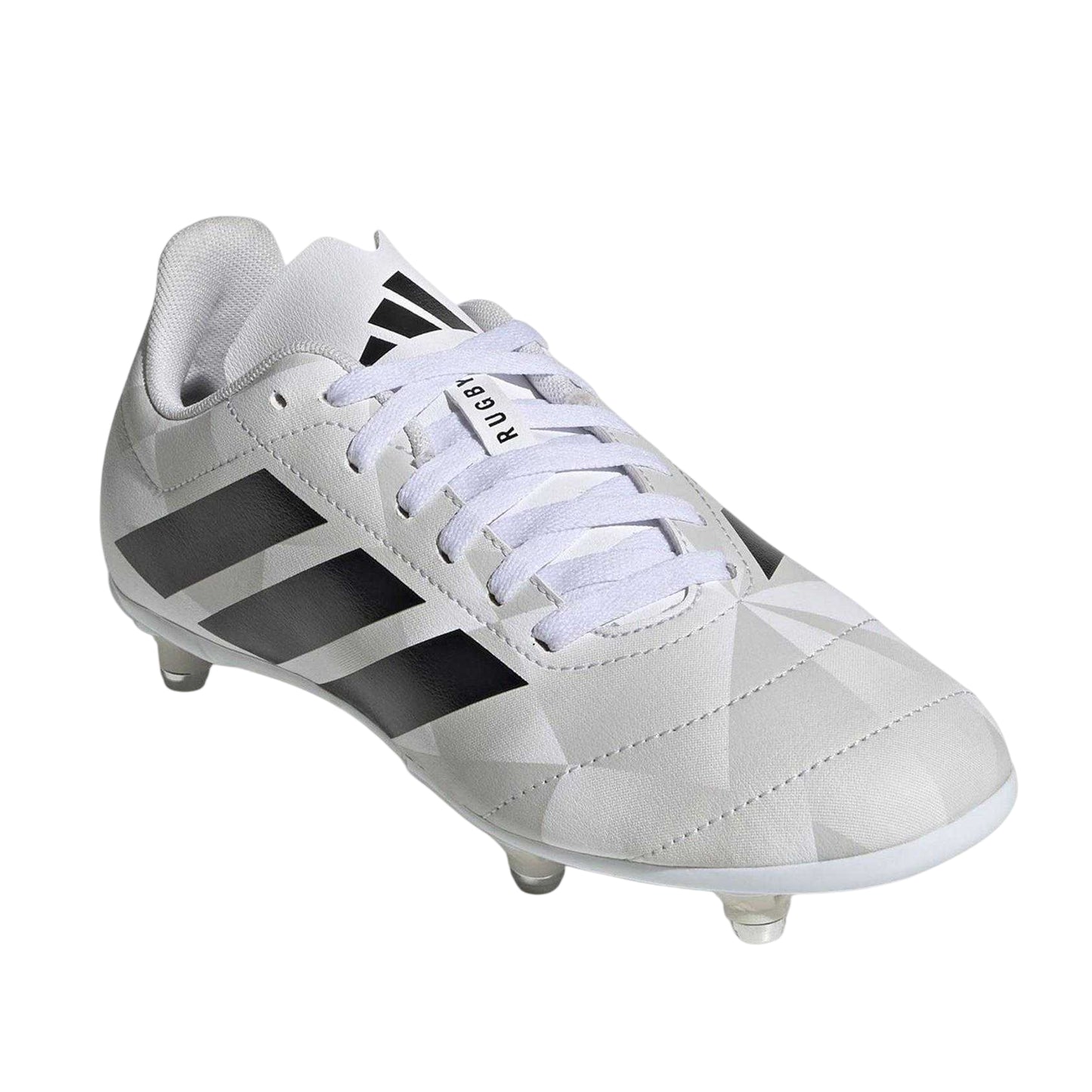White-Black - Front - Adidas Childrens-Kids Soft Ground Rugby Boots