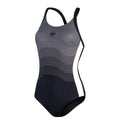 Black-White - Front - Speedo Womens-Ladies Entwine Printed One Piece Swimsuit