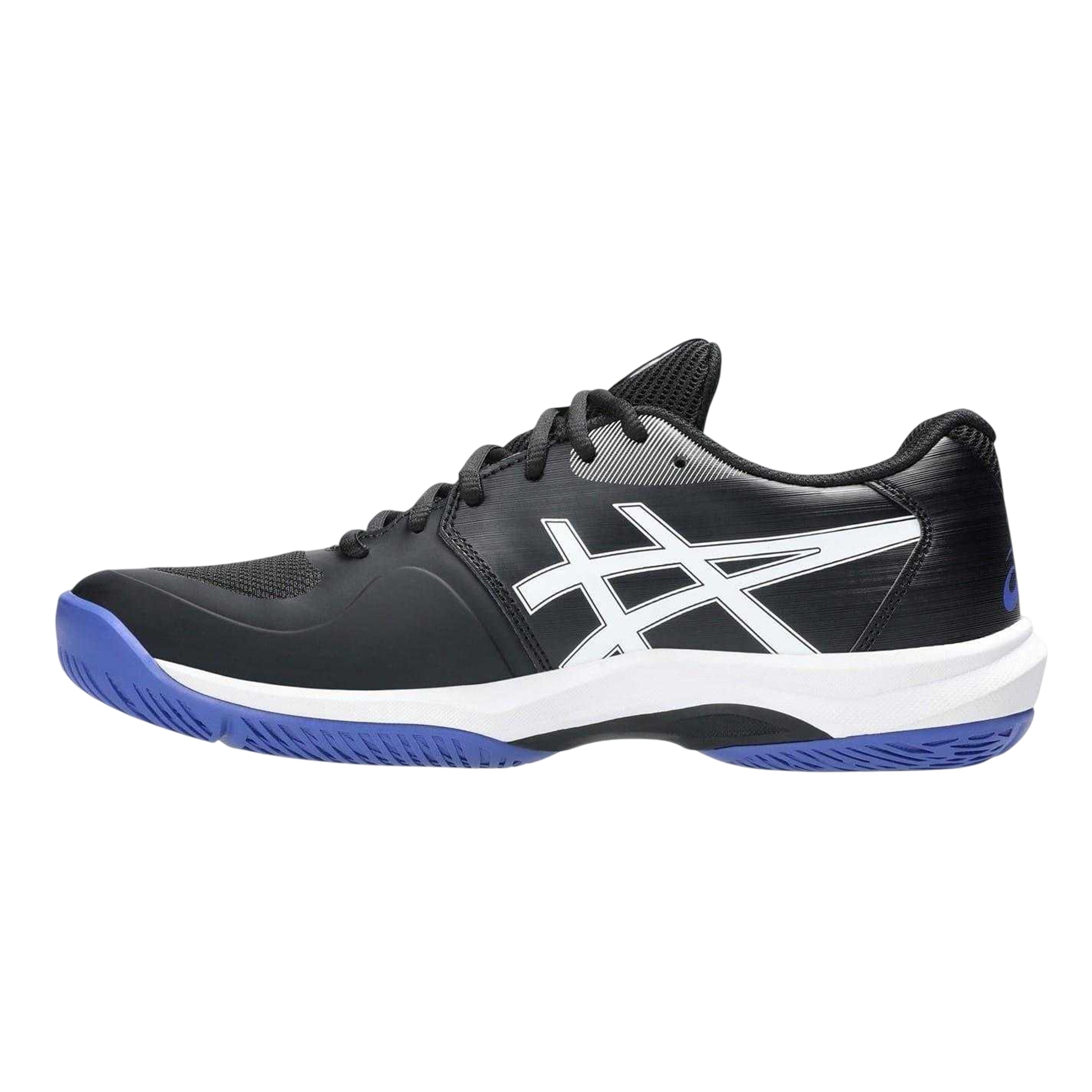Black-White - Side - Asics Mens Game FF Logo Tennis Shoes
