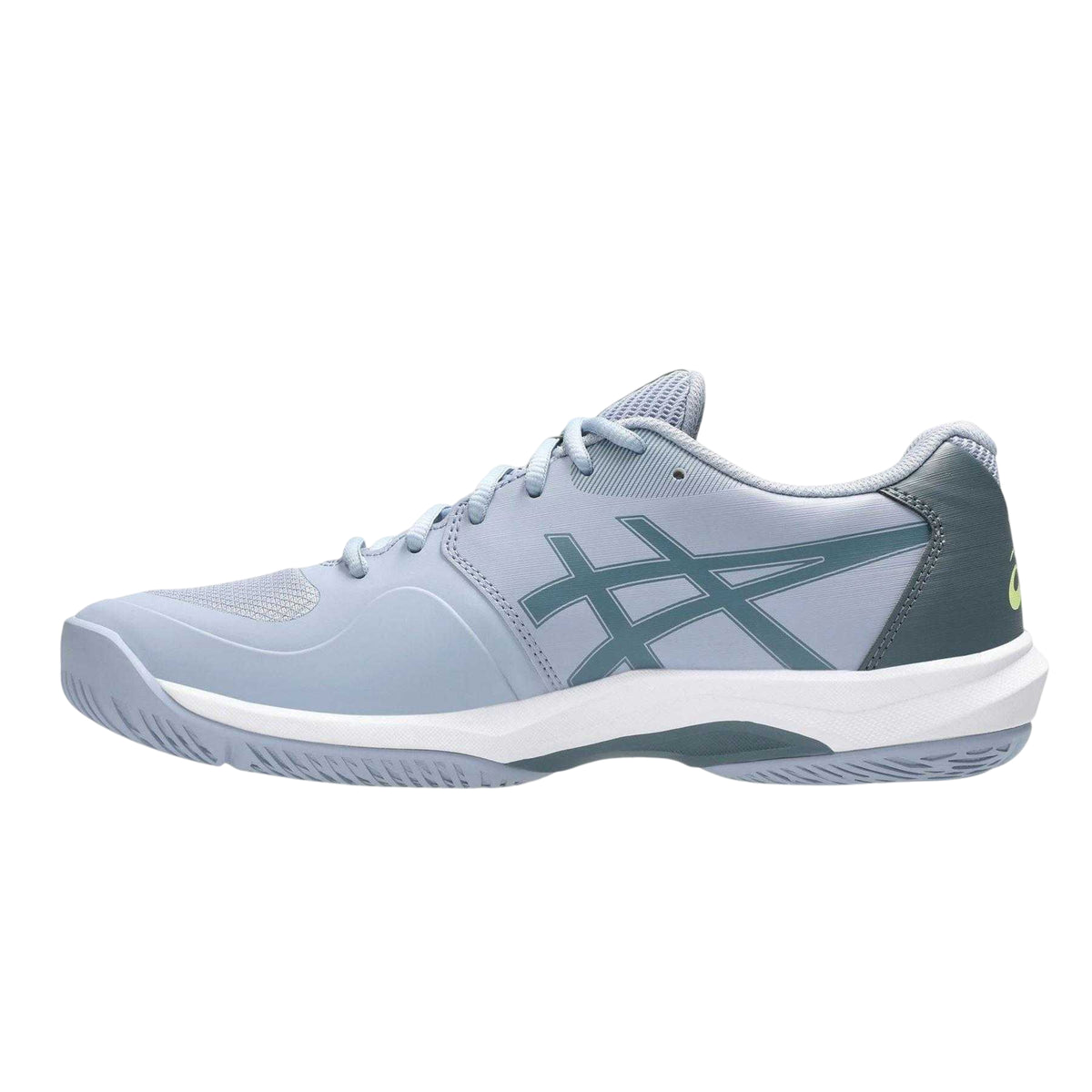 Grey Blue-Iron - Side - Asics Mens Game FF Logo Tennis Shoes