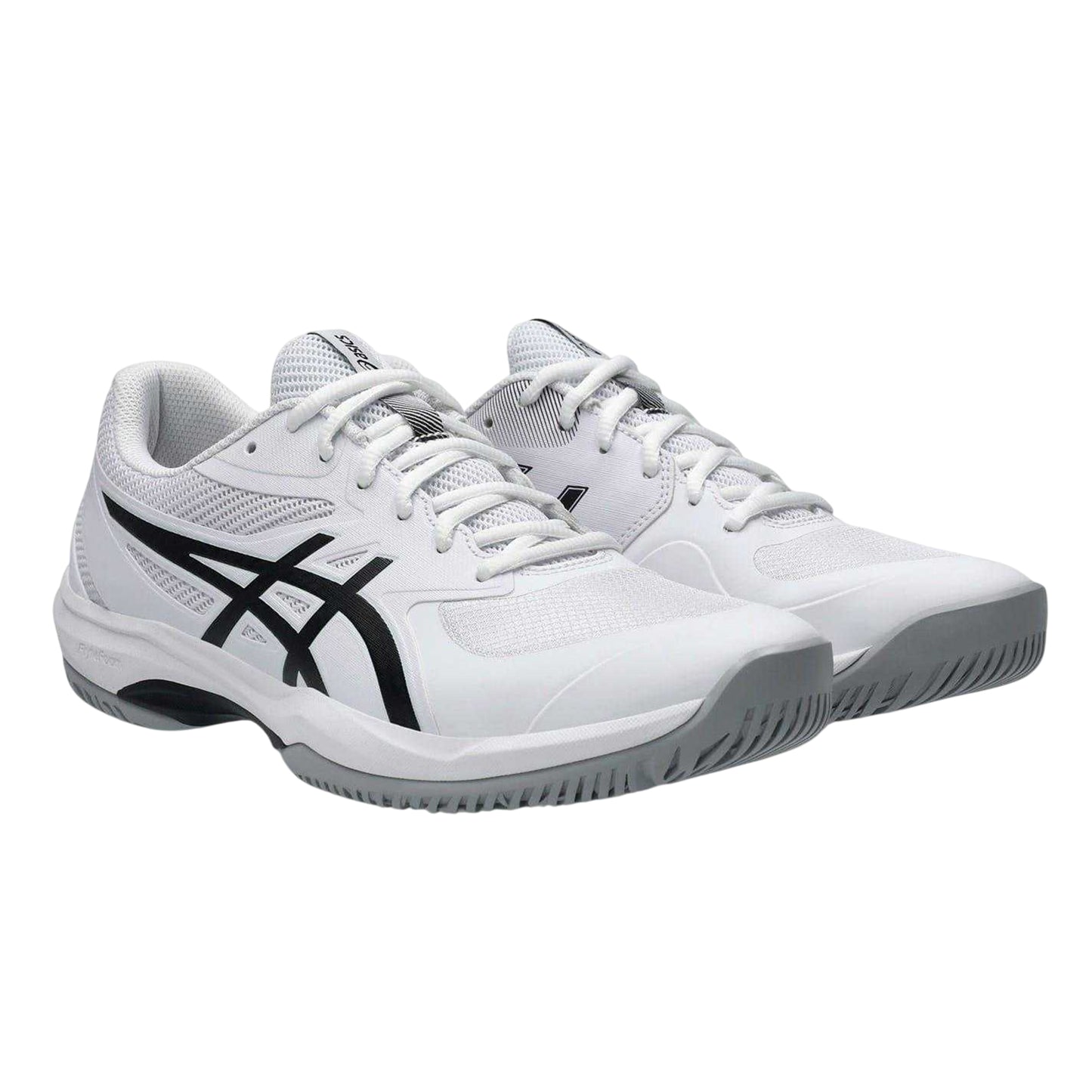 White-Black - Front - Asics Mens Game FF Logo Tennis Shoes