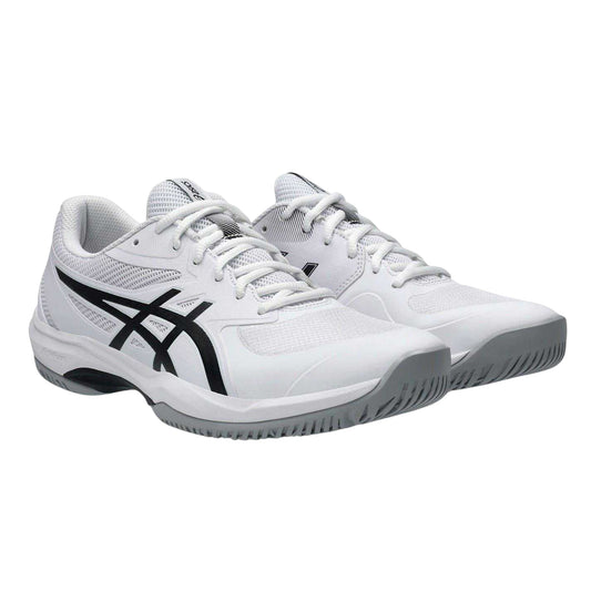 White-Black - Front - Asics Mens Game FF Logo Tennis Shoes