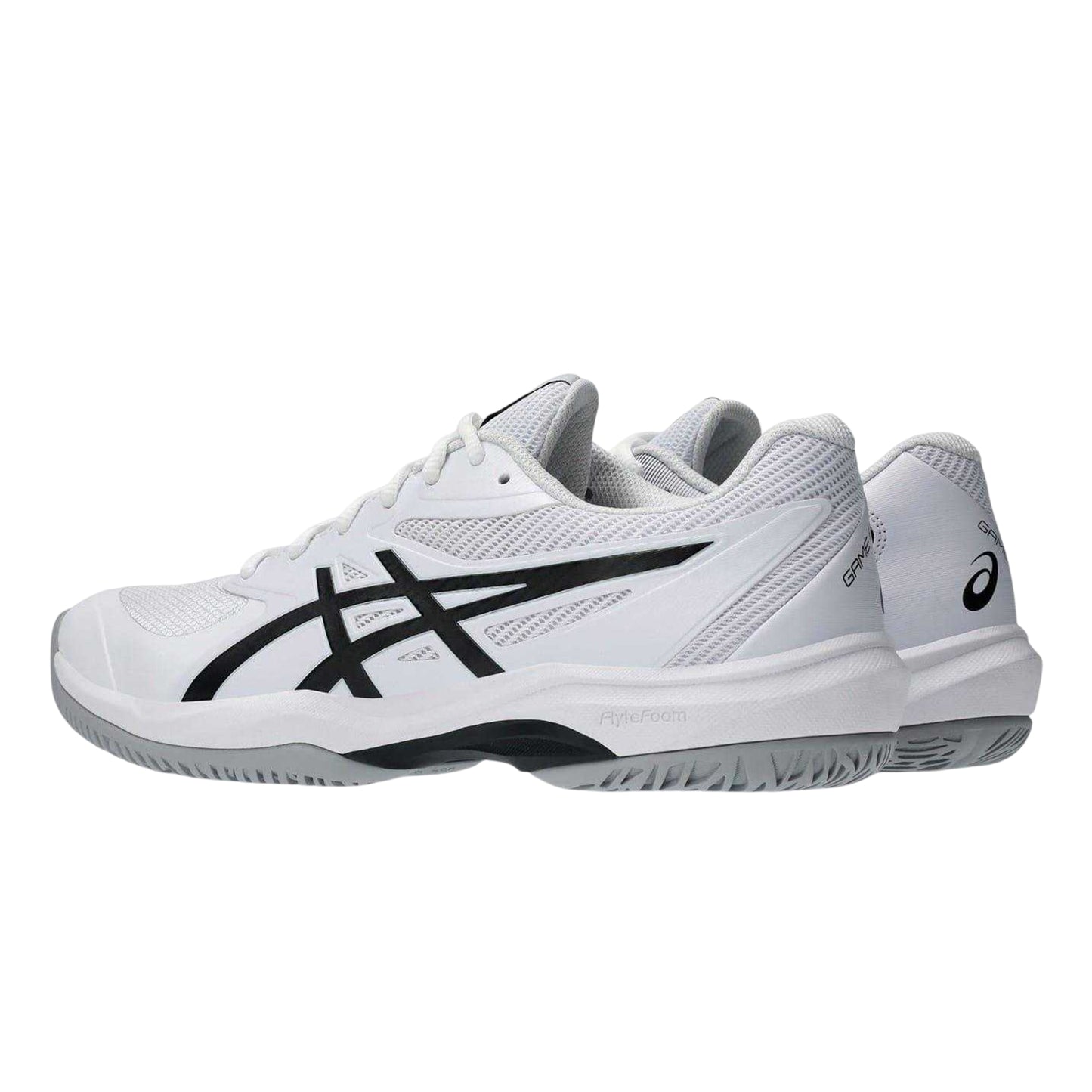 White-Black - Back - Asics Mens Game FF Logo Tennis Shoes