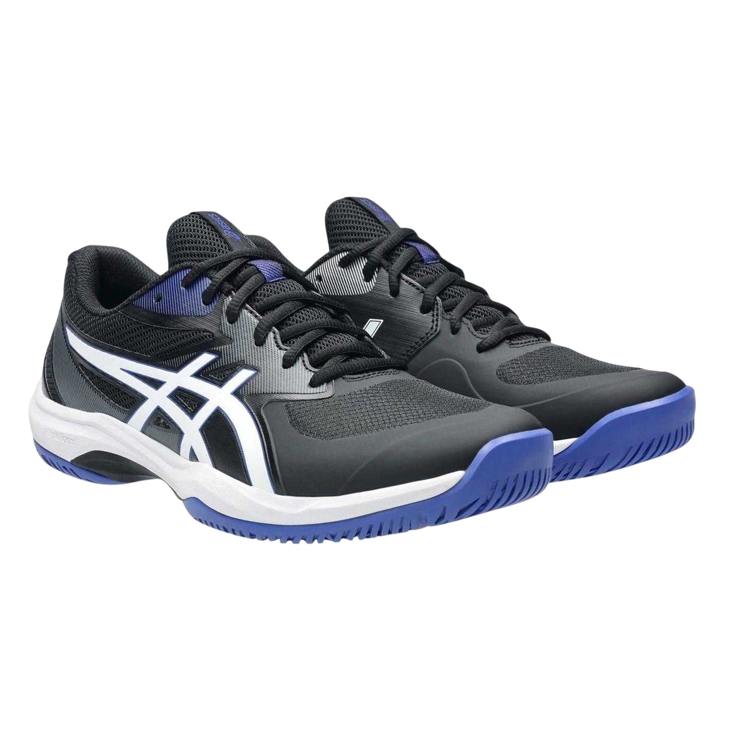 Black-White - Front - Asics Mens Game FF Logo Tennis Shoes