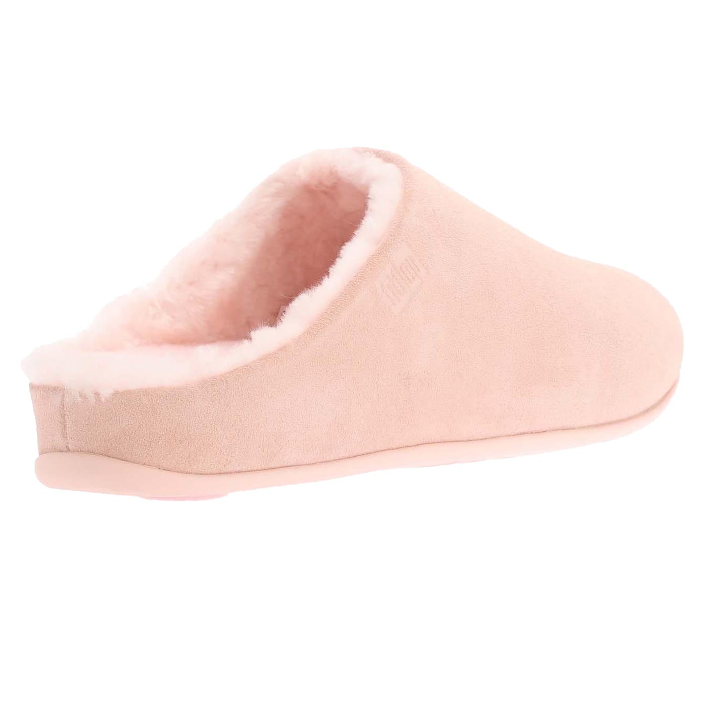 Pink - Back - FitFlop Womens-Ladies Chrissie Suede Shearling Slippers