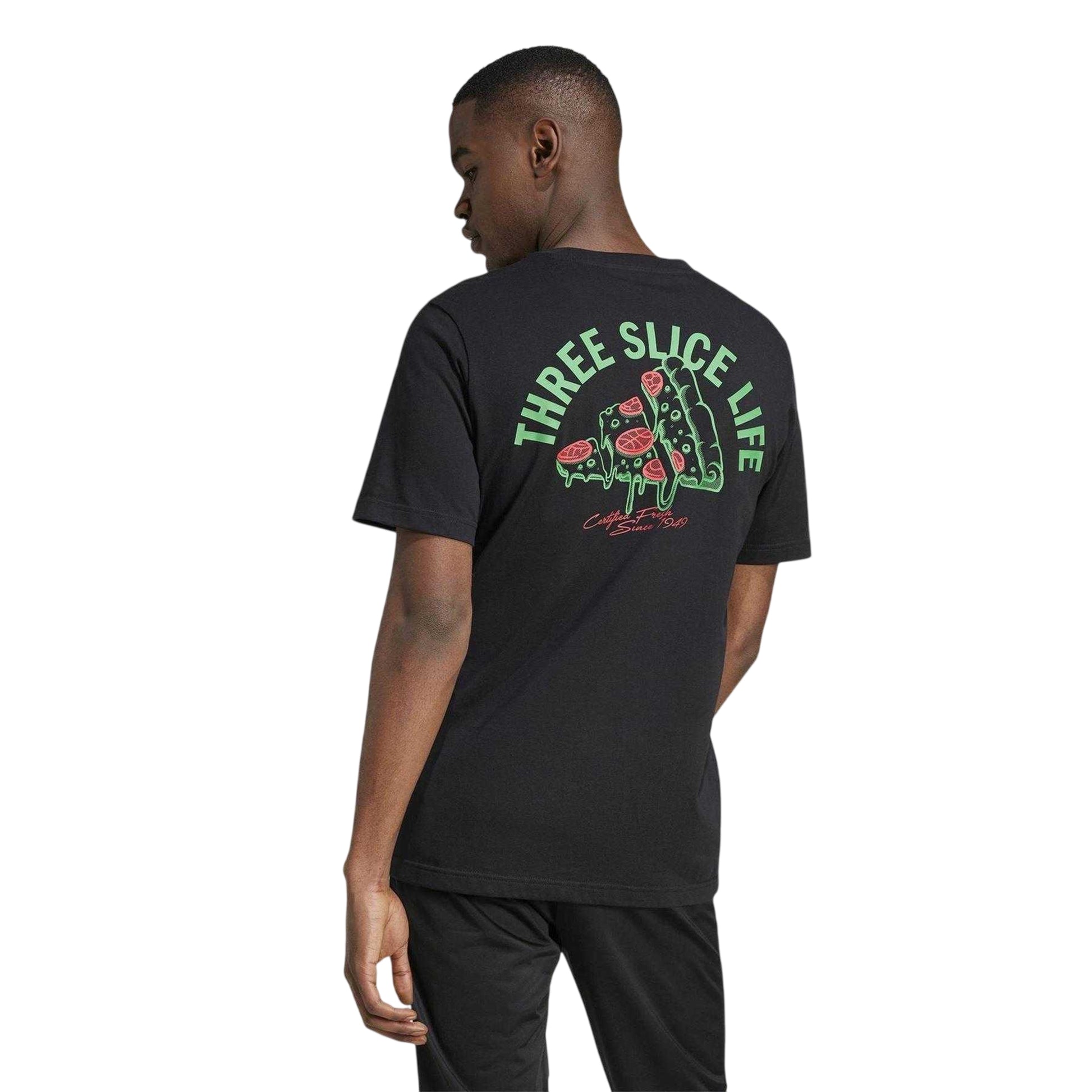 Black - Back - Adidas Mens Pizza Cotton T-Shirt