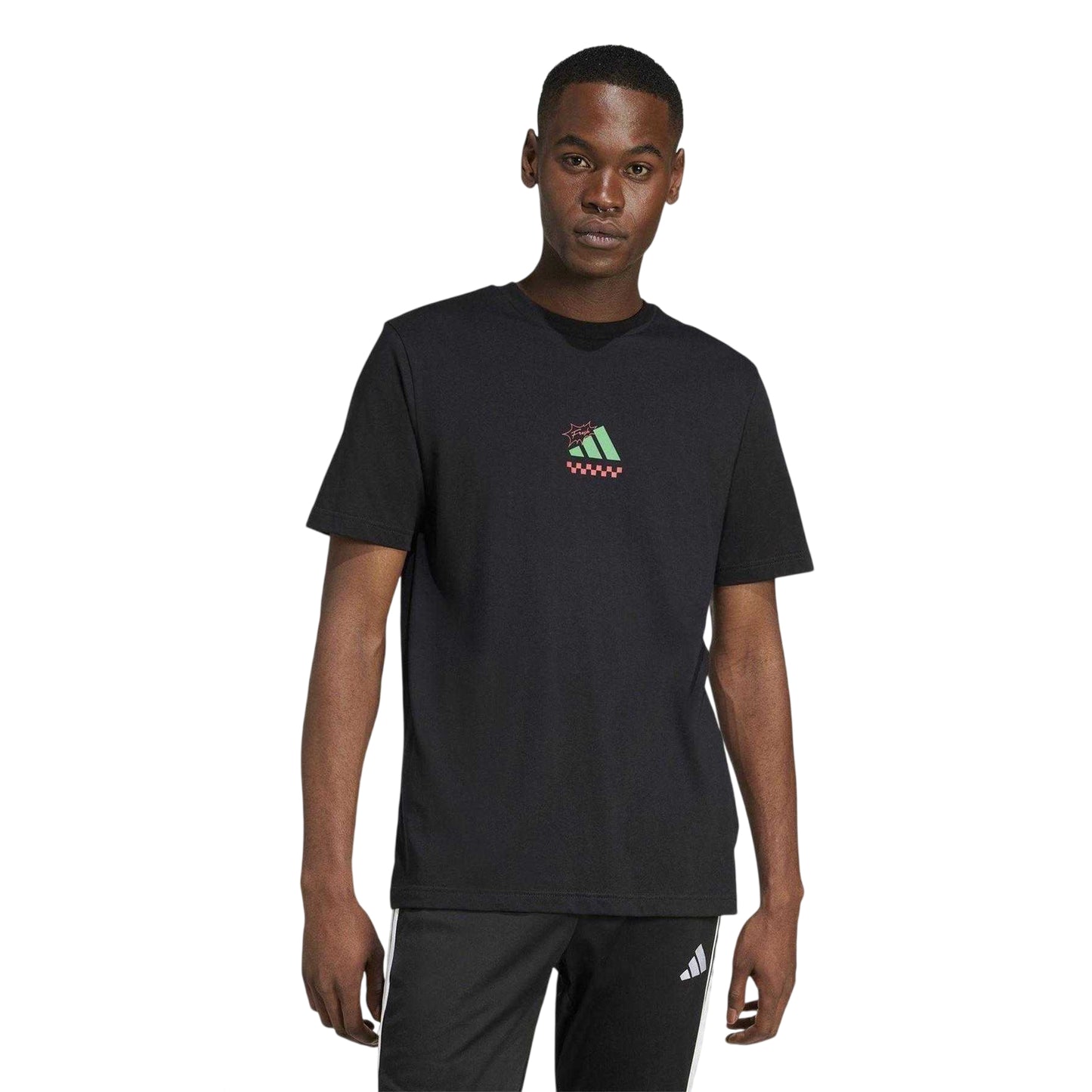 Black - Side - Adidas Mens Pizza Cotton T-Shirt