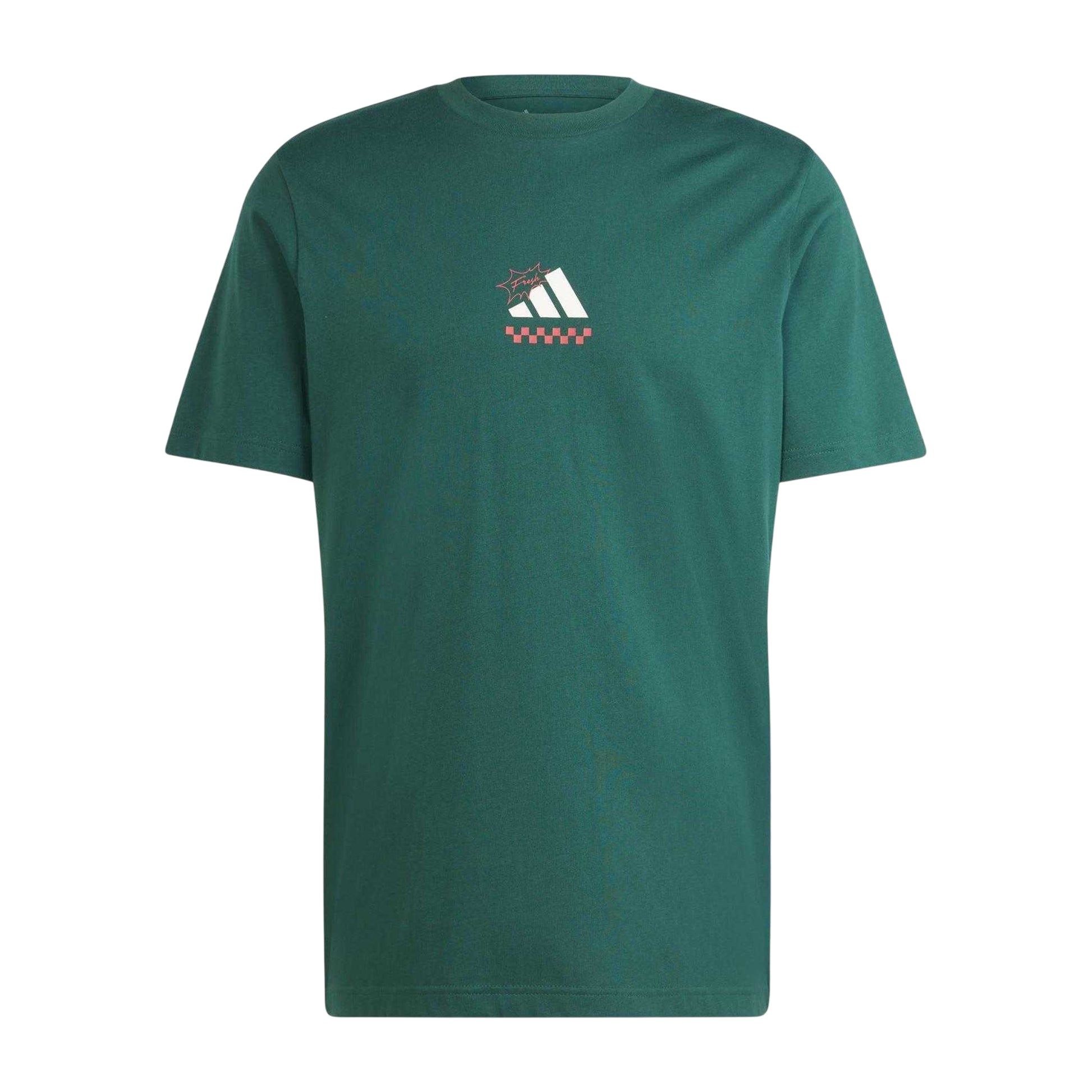 Green - Front - Adidas Mens Pizza Cotton T-Shirt