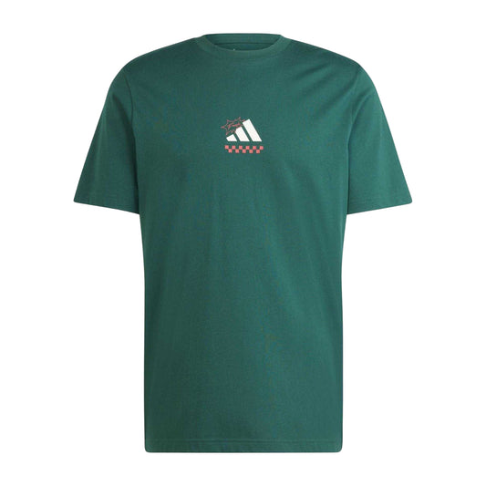 Green - Front - Adidas Mens Pizza Cotton T-Shirt