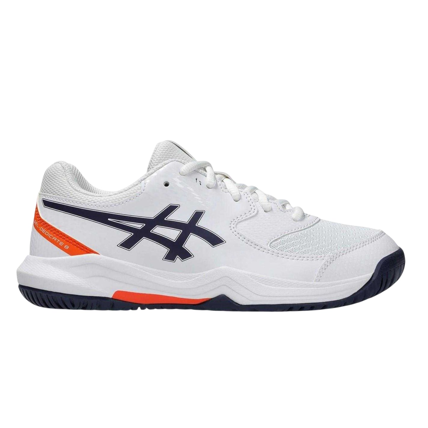 White-Indigo - Lifestyle - Asics Childrens-Kids Gel Dedicate 8 Side Stripe Tennis Shoes