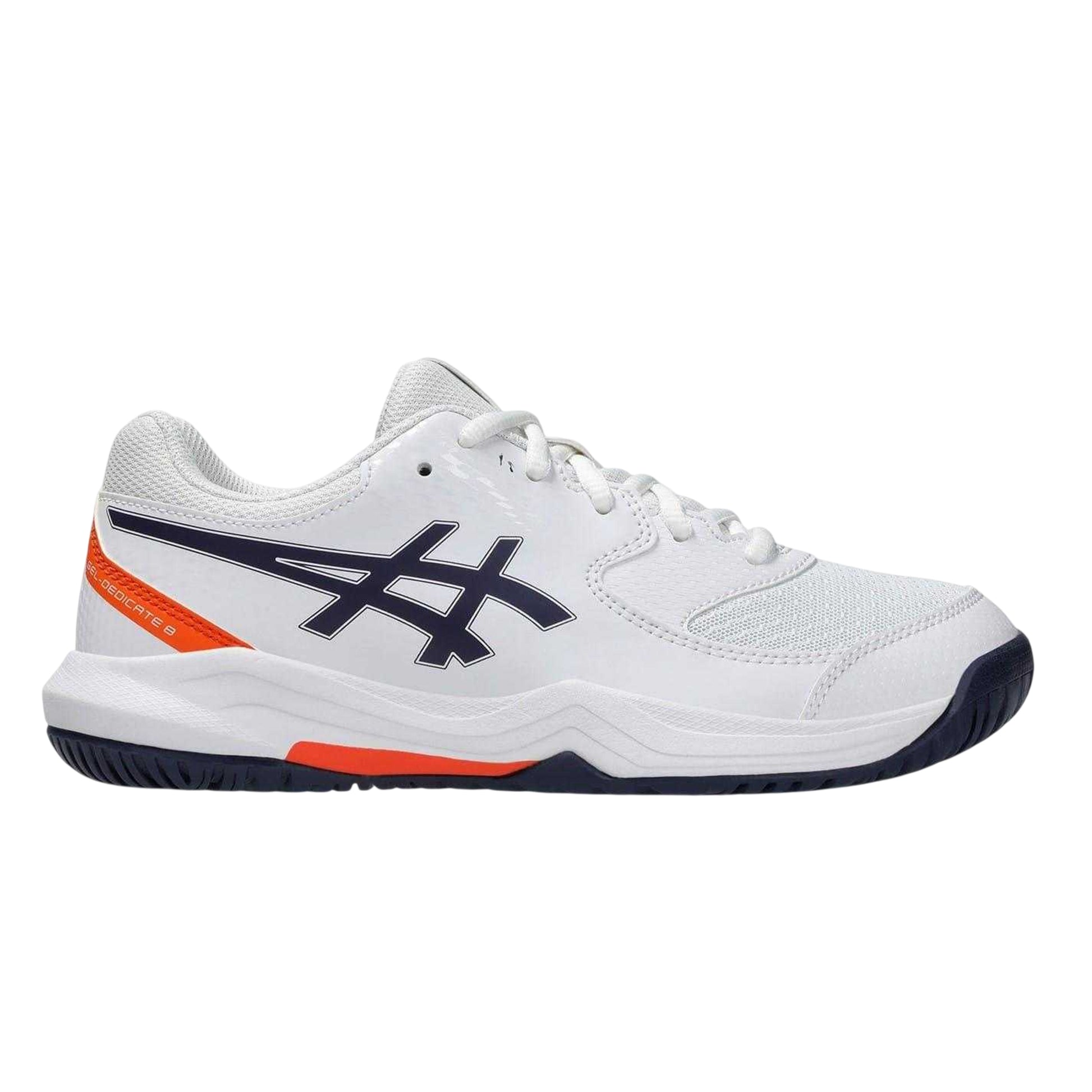 White-Indigo - Lifestyle - Asics Childrens-Kids Gel Dedicate 8 Side Stripe Tennis Shoes