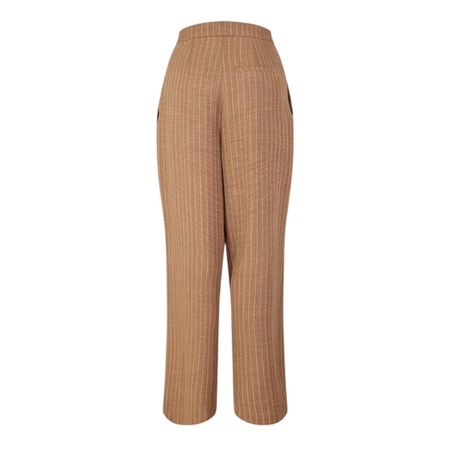 Camel - Back - Biba Womens-Ladies Vertical Stripe Wide Leg Trousers