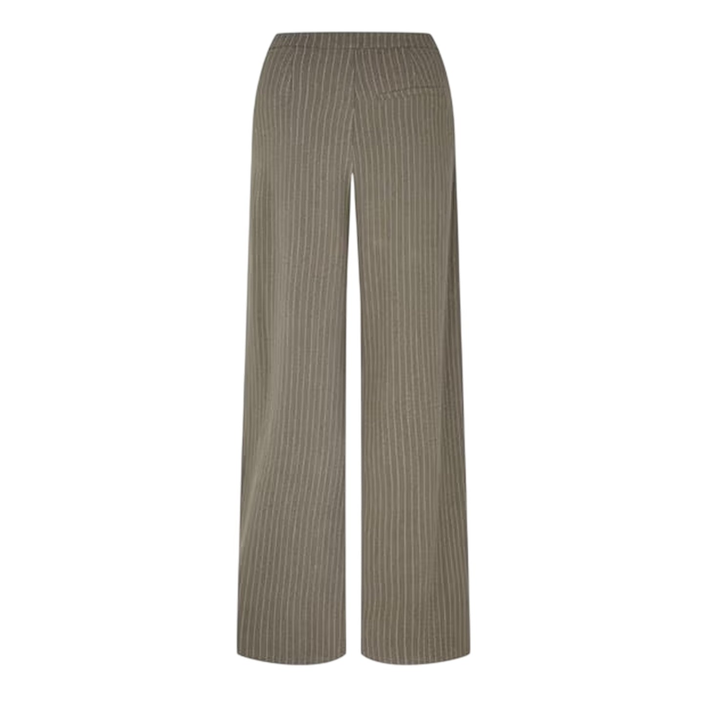 Khaki Green - Back - Biba Womens-Ladies Vertical Stripe Wide Leg Trousers