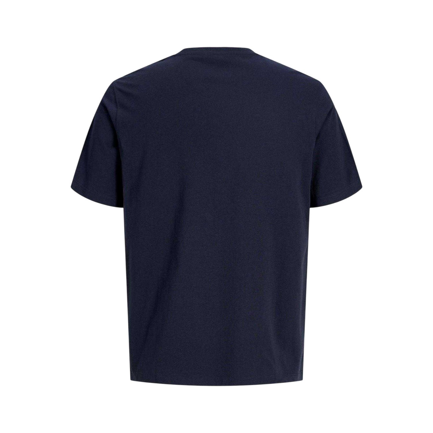 Navy Blazer - Back - Jack And Jones Mens Basic Plain Regular T-Shirt