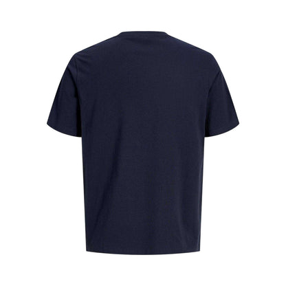 Navy Blazer - Back - Jack And Jones Mens Basic Plain Regular T-Shirt