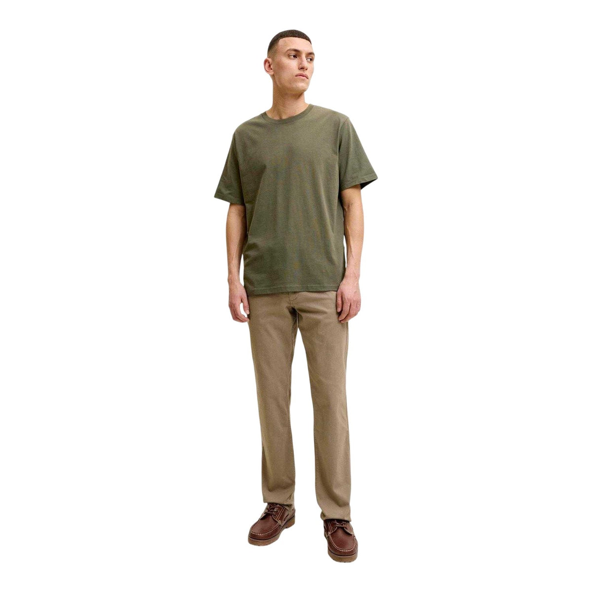 Olive Night - Side - Jack And Jones Mens Basic Plain Regular T-Shirt