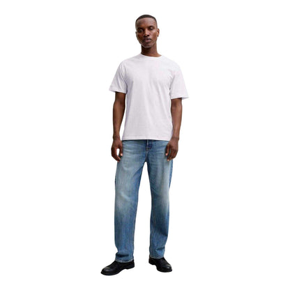 White - Side - Jack And Jones Mens Basic Plain Regular T-Shirt