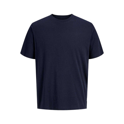 Navy Blazer - Front - Jack And Jones Mens Basic Plain Regular T-Shirt