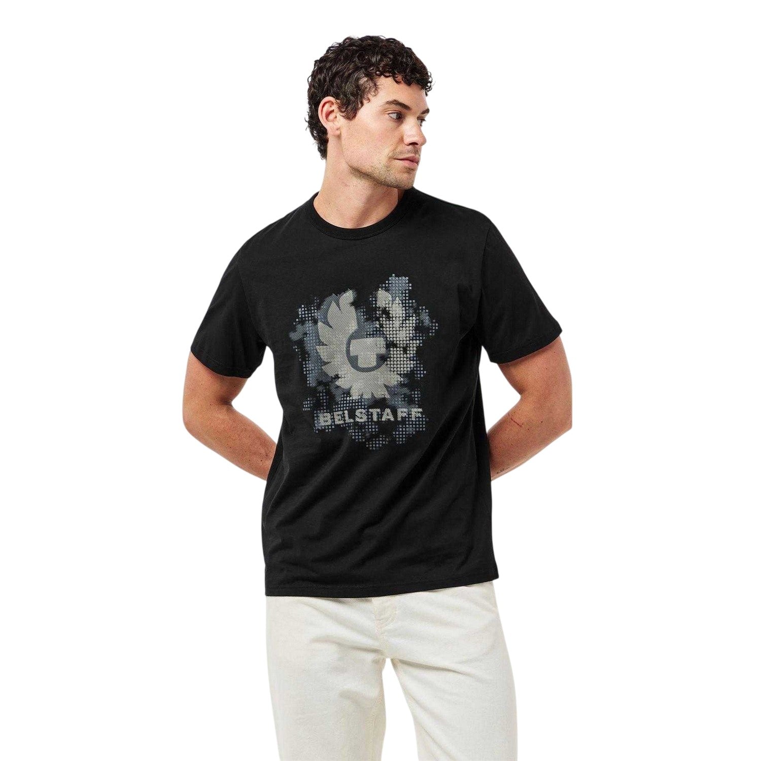 Black - Side - Belstaff Mens Pheonix Regular Short-Sleeved T-Shirt