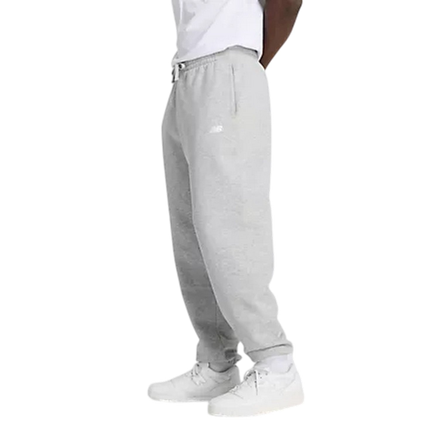 Grey - Side - New Balance Mens Essentials Small Logo Jogging Bottoms