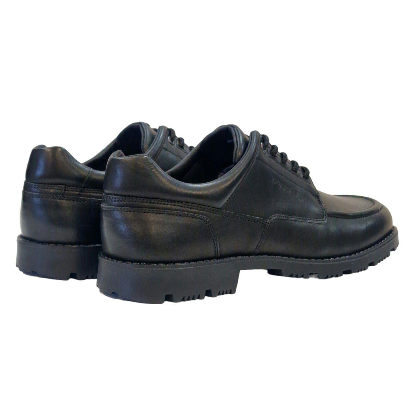 Black - Back - Nicholas Deakins Mens Leather Moc Toe Shoes