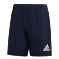 Navy-White - Front - Adidas Mens Striped Rugby Shorts