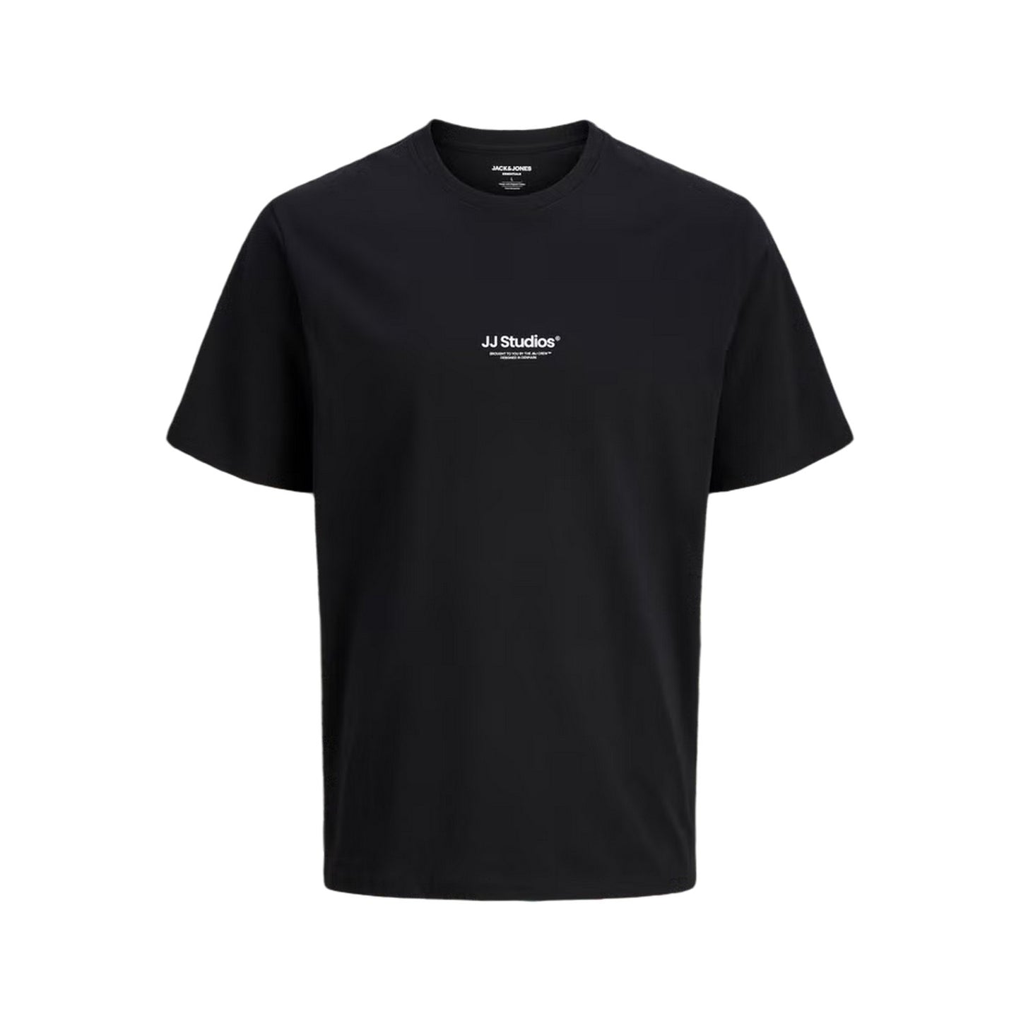 Black - Front - Jack And Jones Boys Soho Logo Printed Regular T-Shirt