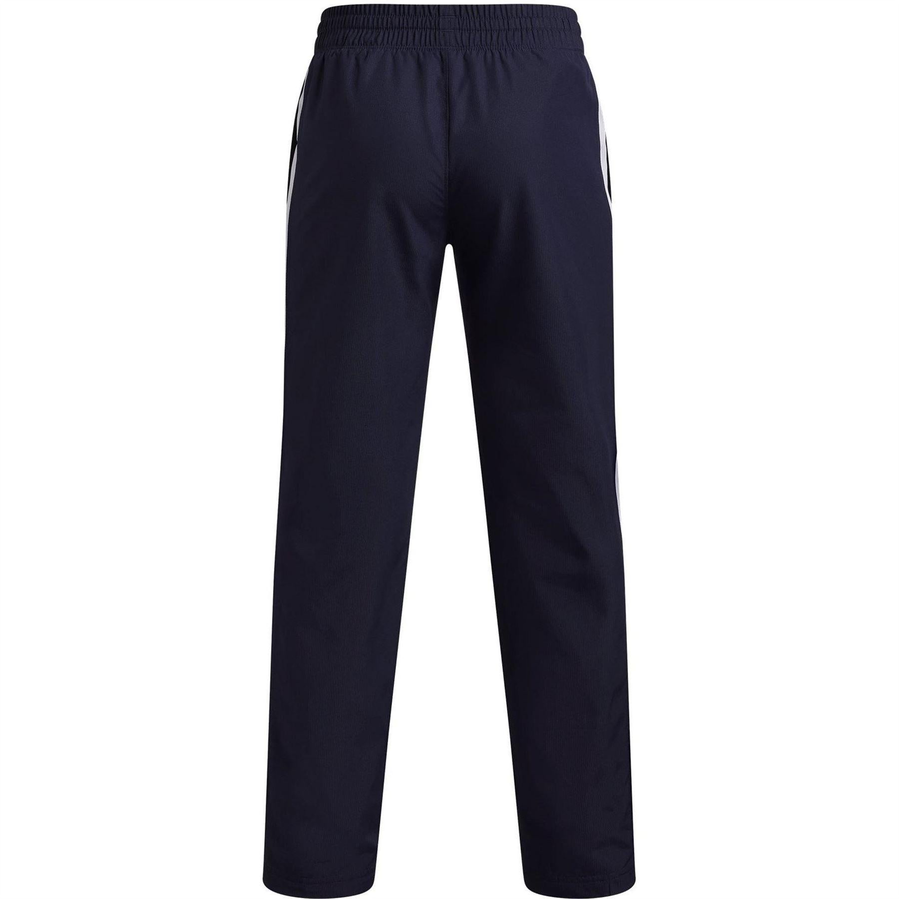 Navy-White - Back - Under Armour Boys Rival Woven Jogging Bottoms