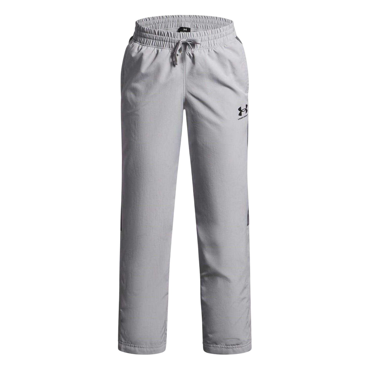 Grey - Front - Under Armour Boys Rival Woven Jogging Bottoms