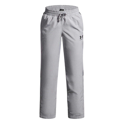 Grey - Front - Under Armour Boys Rival Woven Jogging Bottoms