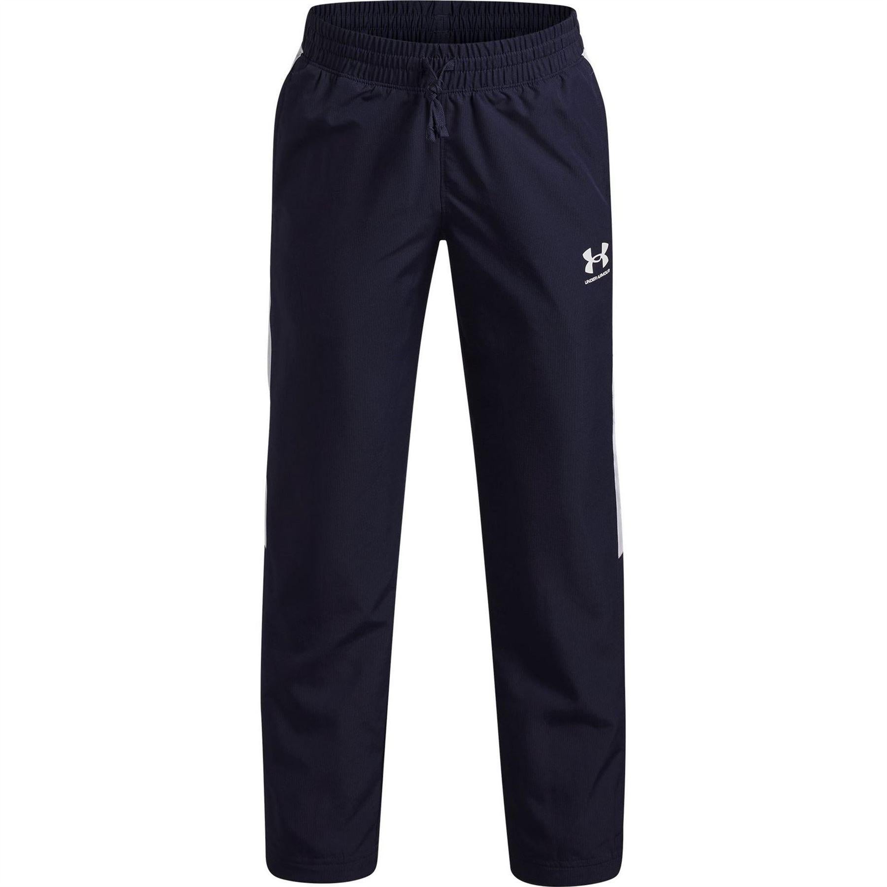 Navy-White - Front - Under Armour Boys Rival Woven Jogging Bottoms