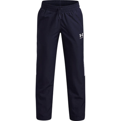 Navy-White - Front - Under Armour Boys Rival Woven Jogging Bottoms