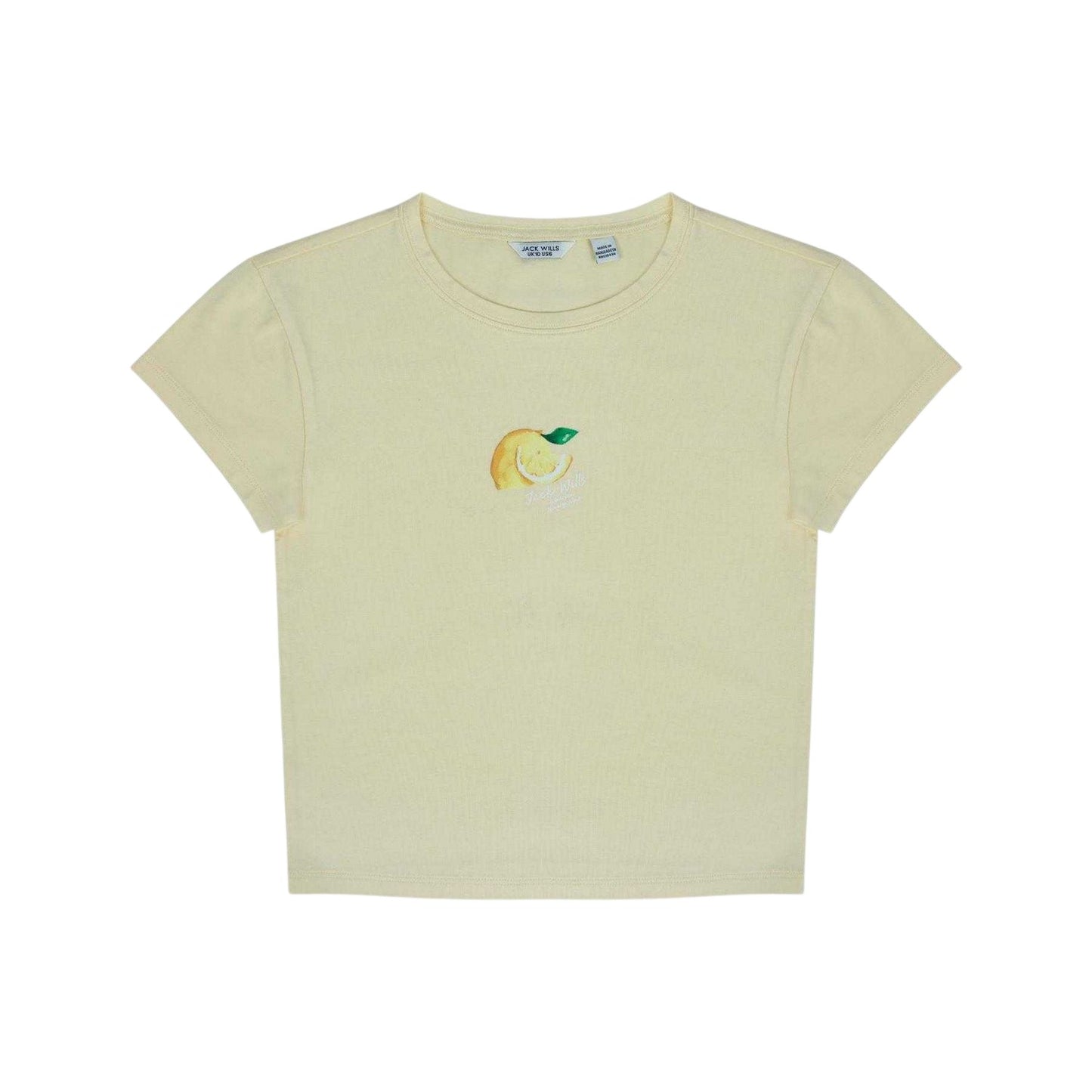 Lemon - Front - Jack Wills Womens-Ladies Lemon Slim Crop Top