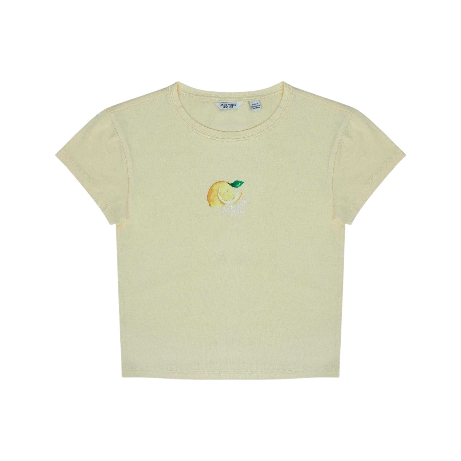 Lemon - Front - Jack Wills Womens-Ladies Lemon Slim Crop Top