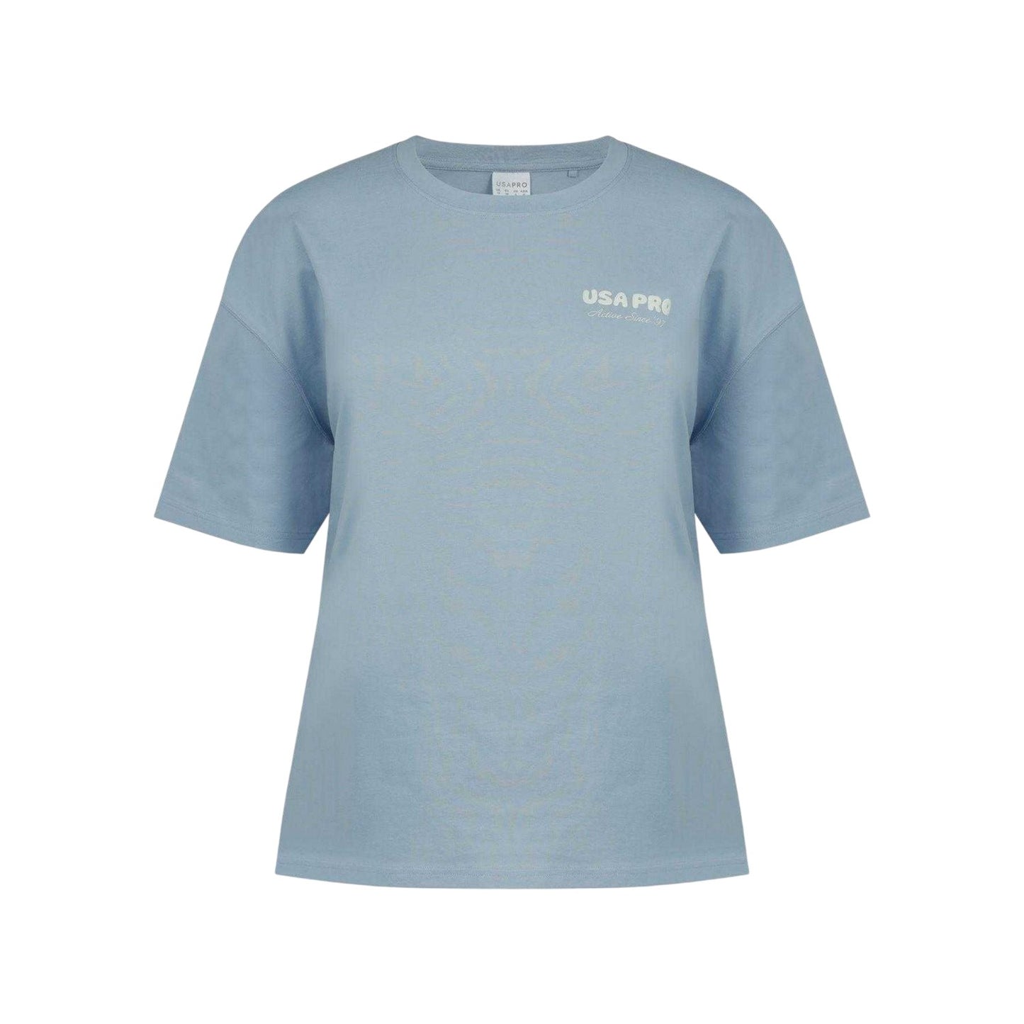 Brunnera Blue - Front - USA Pro Womens-Ladies Back Print Oversized T-Shirt