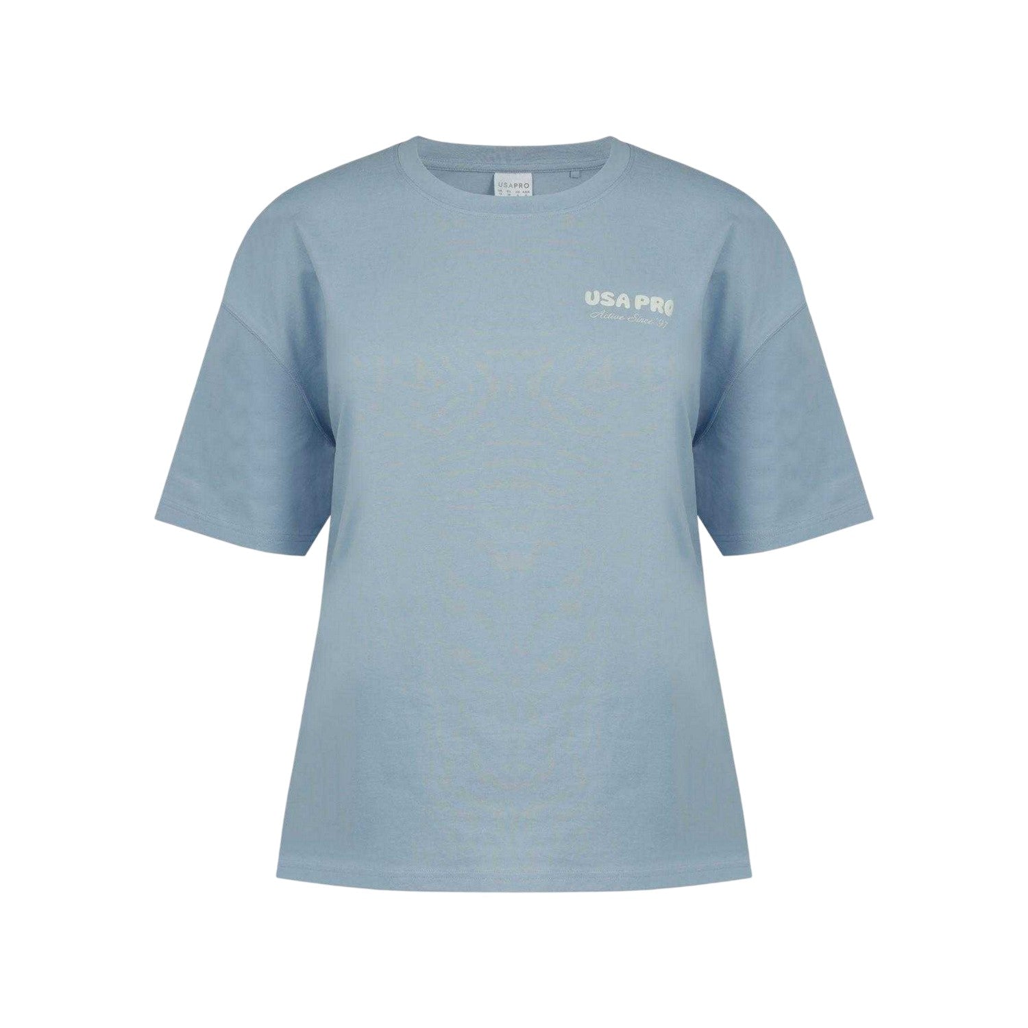 Brunnera Blue - Front - USA Pro Womens-Ladies Back Print Oversized T-Shirt