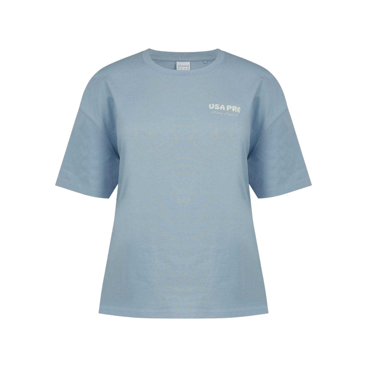 Brunnera Blue - Front - USA Pro Womens-Ladies Back Print Oversized T-Shirt